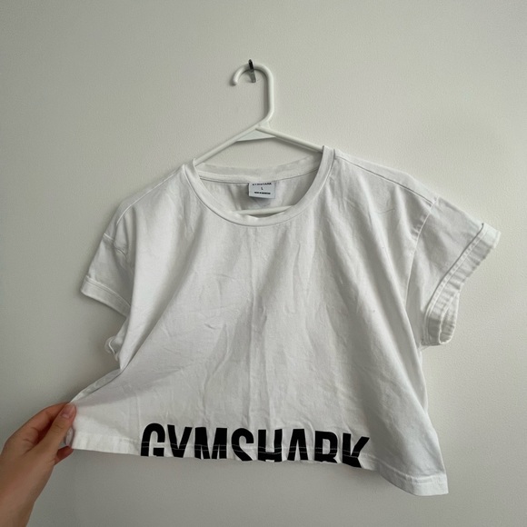 Gymshark Cropped White T-shirt | Size: W Large - Picture 2 of 5